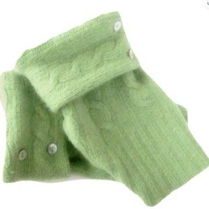 FINGERLESS GLOVES GREEN MOSS ANGORA  MERINO WOOL L - XL LARGE - EXTRA-LARGE CUFF